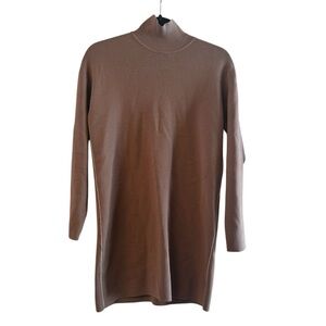 Theory Tan Turtle Neck Sweater Dress